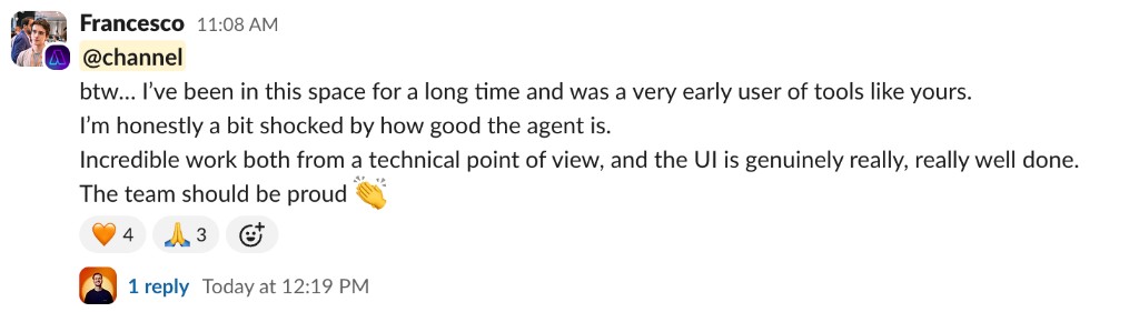 Customer post screenshot