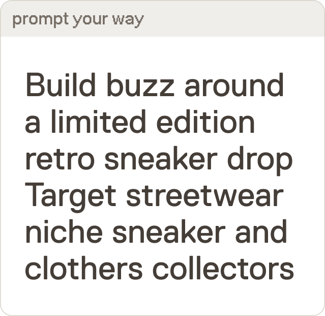 Prompt: build buzz around a retro sneaker drop
